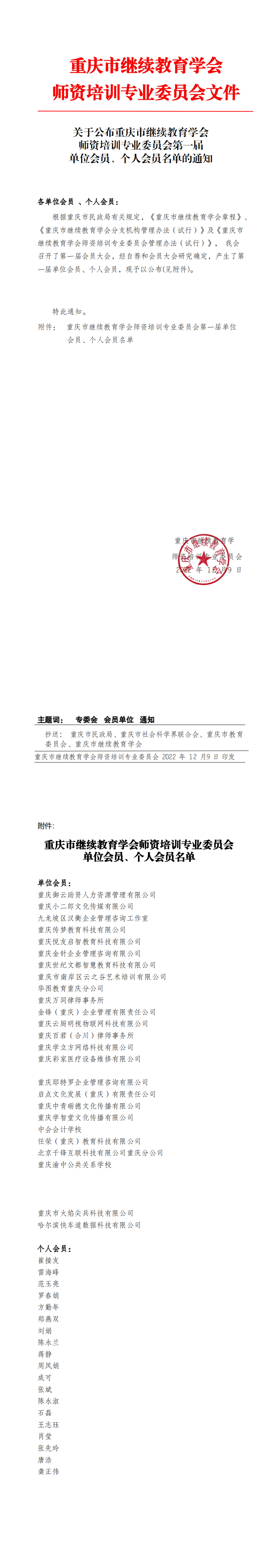 關(guān)于公布專委會(huì)第一屆單位會(huì)員、個(gè)人會(huì)員的通知
