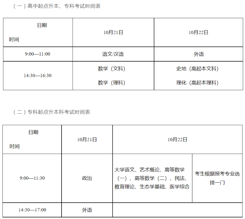 湖南成人高考入學(xué)考試時間？