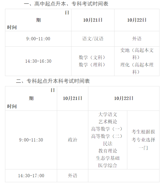 成人高考考試時(shí)間甘肅？