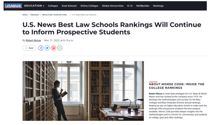 哪些院校要退出US News排名？6所世界名校法學(xué)院官宣退出US News排名